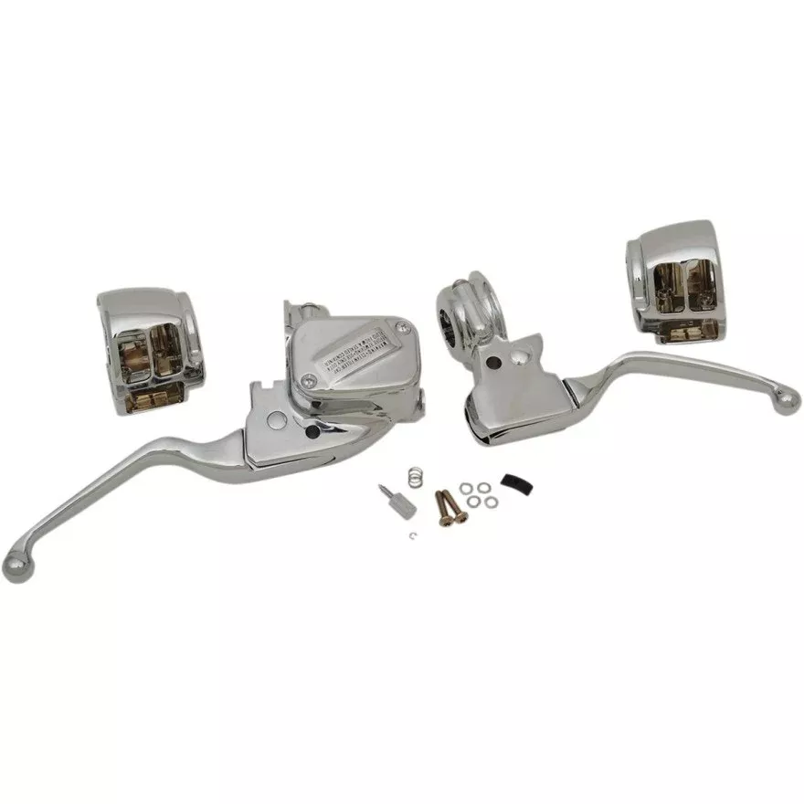 Drag Chrome Handlebar Control Kit w/ Mechanical Clutch 15-17 Harley FXSB FLS/T