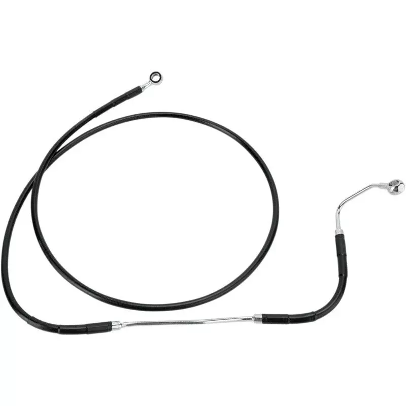 Drag Front Extended +2 Black VinylSteel Brake Line for Harley 09-13 FLH/T W/ ABS