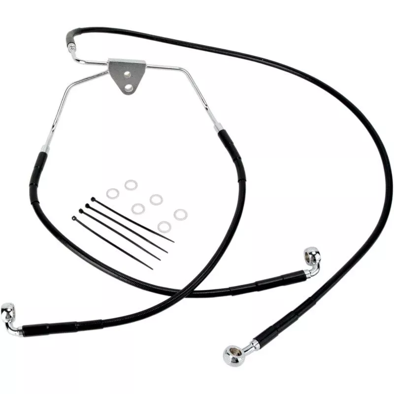 Drag Front Extended +8 Black Vinyl Brake Line for Harley 96-07 FLHT/FLHX