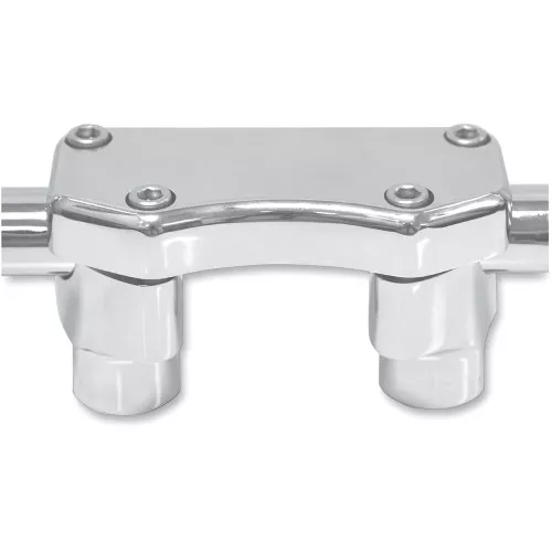 Drag Specialties 1.5" Straight Handlebar Risers/Top Clamp Kit - Chrome
