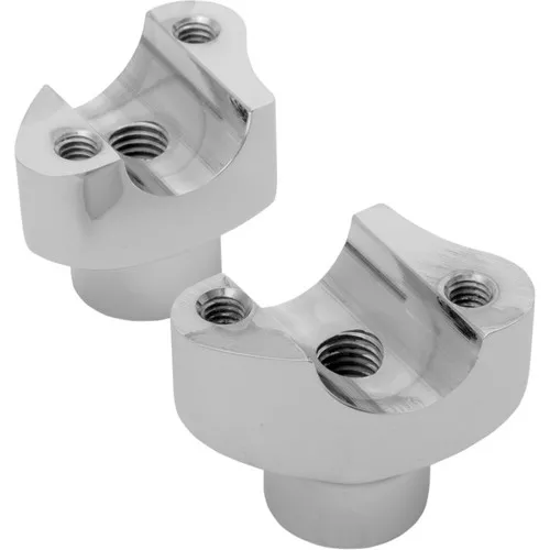 Drag Specialties 1.7" Forged Aluminum Straight Handlebar Risers - Chrome