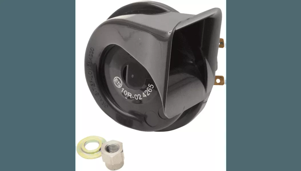 Drag Specialties 12 V Black Horn for '90-26 Harley Davidson Models