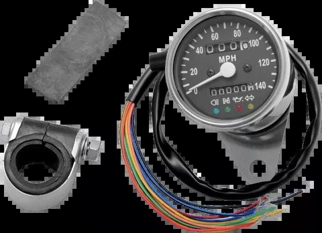 Drag Specialties 2.4" Black 2:1 Speedo LED Mechanical Speedometer Harley XL FXD