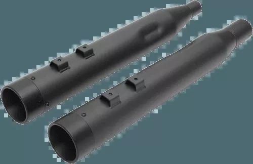Drag Specialties 4 inch Slip On Mufflers with Billet End Caps for '17-Up Harley-Davidson Touring Models (Choose Year Range and Finish)