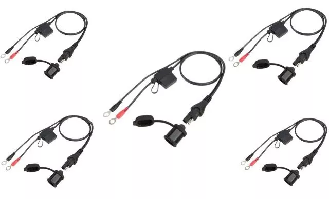 Drag Specialties 5 Black 7.5A 20" Motorcycle Battery Pigtail Charger for Harley