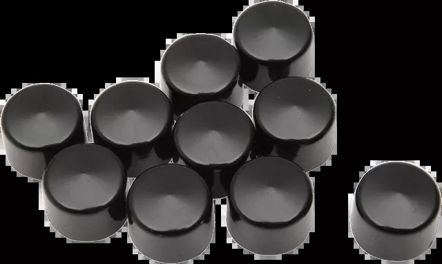 Drag Specialties Black 10 Pack 1/2" Motorcycle Bolt Covers for Harley Davidson