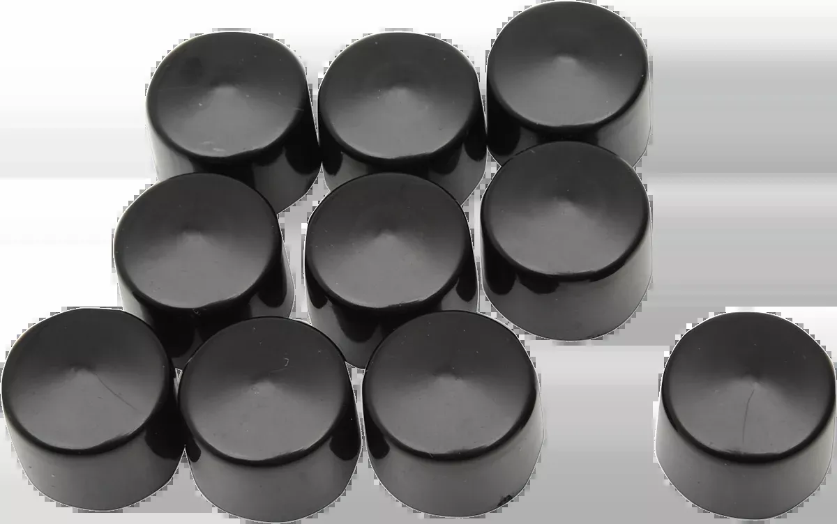 Drag Specialties Black 10 Pack 3/8" Motorcycle Bolt Cover for Harley Davidson