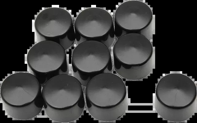 Drag Specialties Black 10 Pack 7/16" Motorcycle Bolt Cover Kit fits Harley