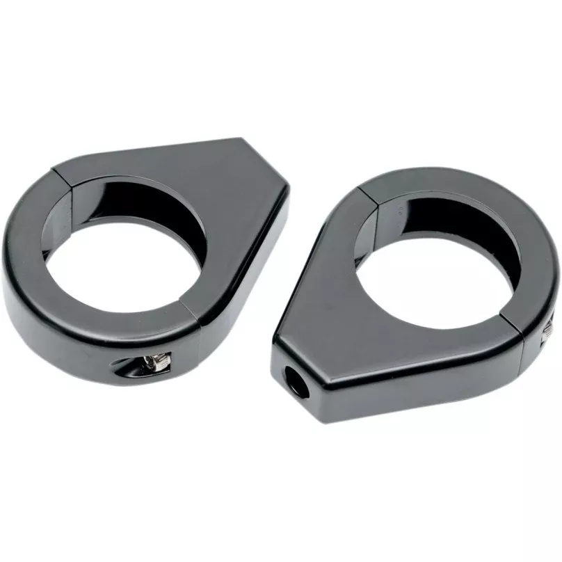 Drag Specialties Black 39MM Front Fork Turn Signal Clamps Mounts Harley