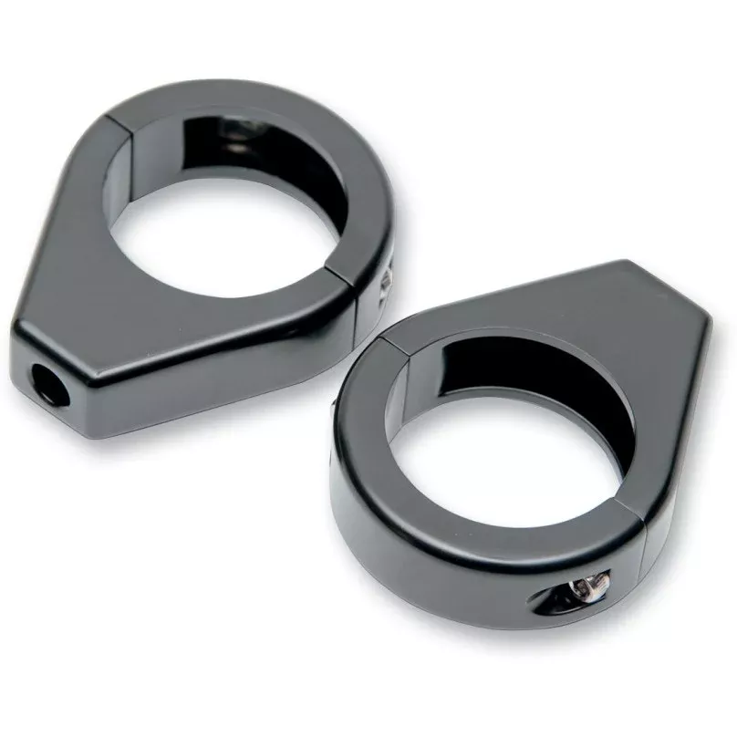 Drag Specialties Black 41MM Front Fork Turn Signal Clamps Mounts Harley