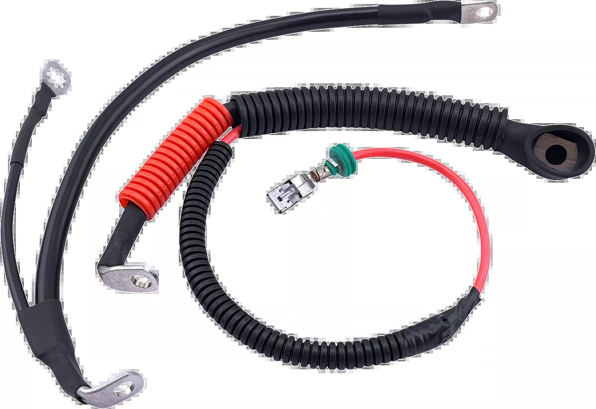 Drag Specialties Black Ring Terminal Battery Cable Kit 09-13 Harley Touring