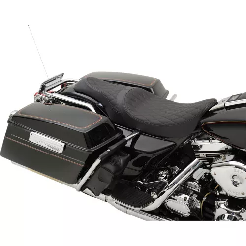 Drag Specialties Caballero Seat for 1997-2007 Harley FLHR FLHX - Black Diamond