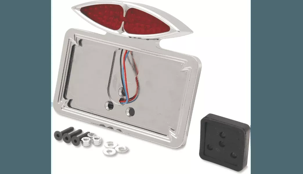 Drag Specialties Cateye Taillight and License Plate Mount - Chrome
