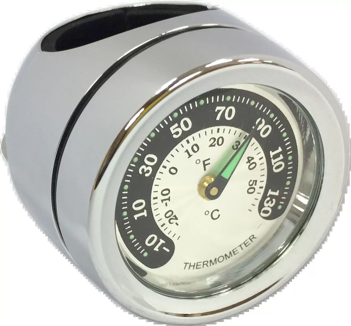 Drag Specialties Chrome 1" Handlebar Mount Thermometer Temp Gauge for Harley