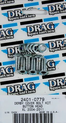 Drag Specialties Chrome Derby Cover Bolt Kit for 2004-2021 Harley Sportster