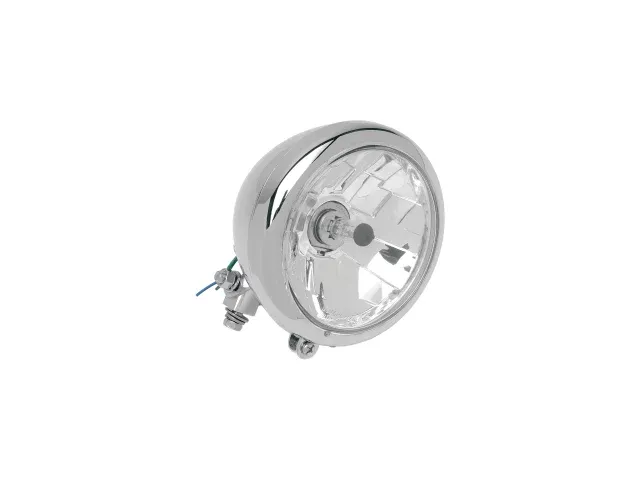 Drag Specialties Chrome Diamond Style Bottom Mount 5 3/4" Motorcycle Headlight