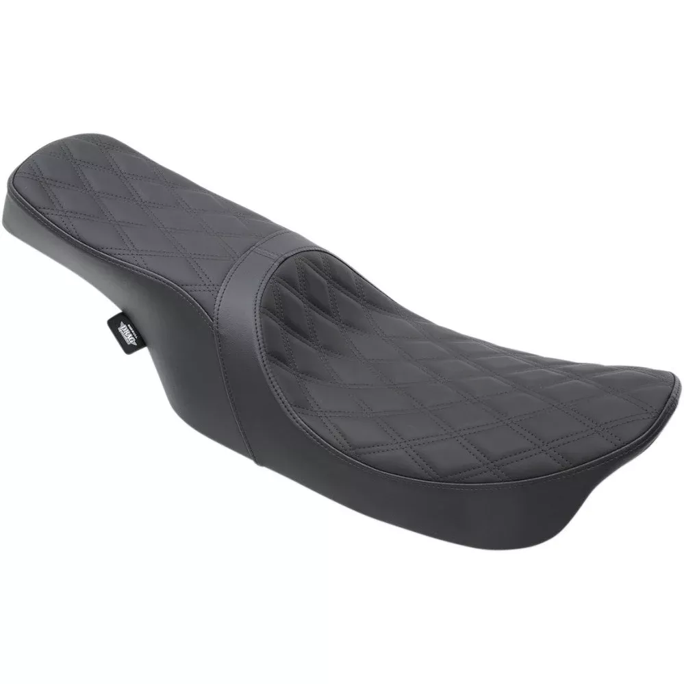 Drag Specialties Double Diamond Predator 2-Up Seat Saddle Harley FLH 97-07