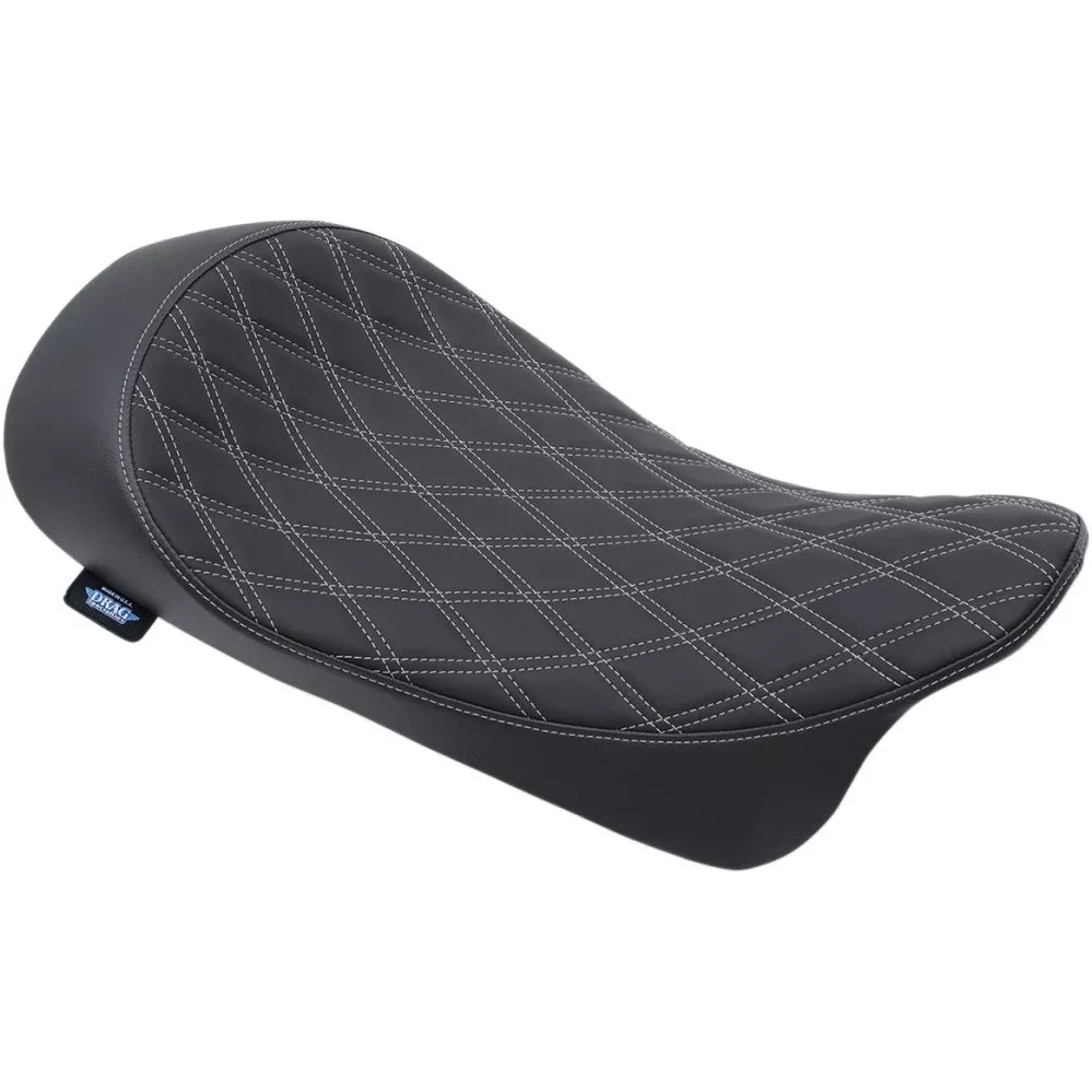 Drag Specialties Double Diamond Silver Low Profile Solo Seat Harley FLH 08-19
