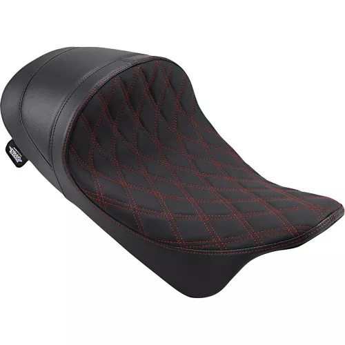 Drag Specialties EZ-On Low Profile Forward Positioning Solo Seat for 2008-2023 Harley Touring - Solar Reflective Leather