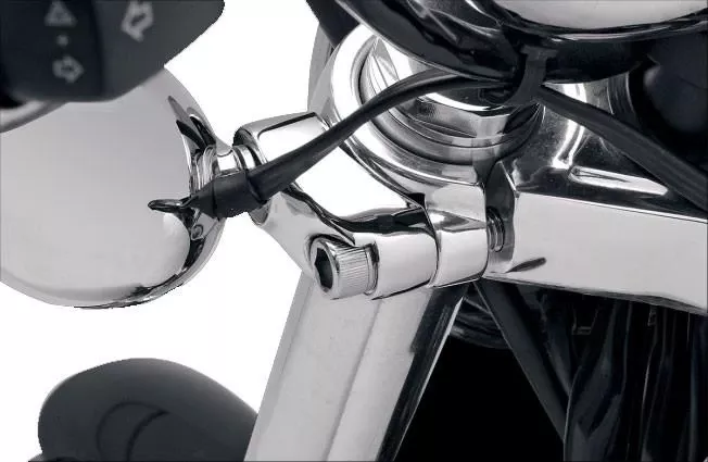 Drag Specialties Front Turn Signal Relocation Kit for '87-00 FXR, '91-05 Dyna, '87-07 XL w/ 39mm Forks, '06-07 Dyna Glide Models w/ 49mm Forks (Choose Black or Chrome)