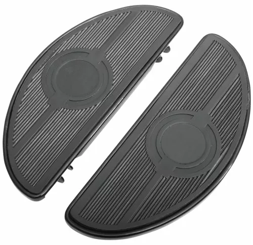 Drag Specialties Half Moon Rigid Black Driver Floorboards (1621-0165)