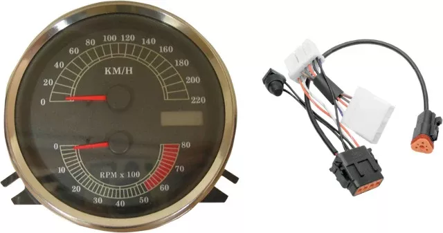 Drag Specialties KMH Speedo Speedometer Tach & Harness 1996-1997 Harley FXDWG