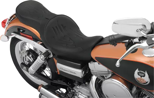 Drag Specialties Low Profile Touring Seat - Flame Stitched (0804-0260)