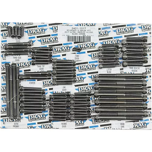 Drag Specialties M-Eight Engine Bolt Set for 2017-2022 Harley Touring - Black Chrome