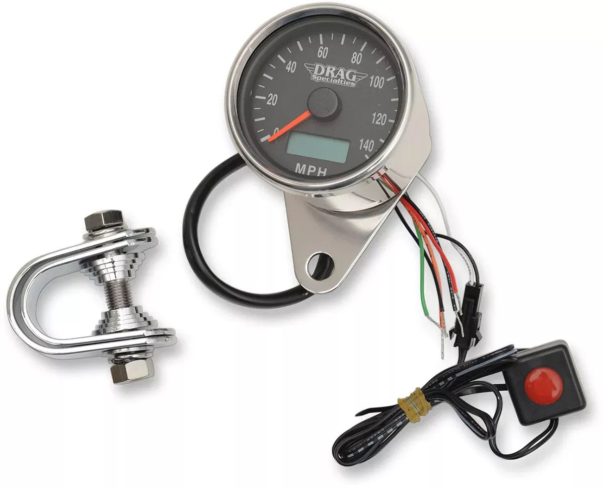 Drag Specialties Mini 2.4" MPH Electronic Speedometer for 1986-03 Harley Models