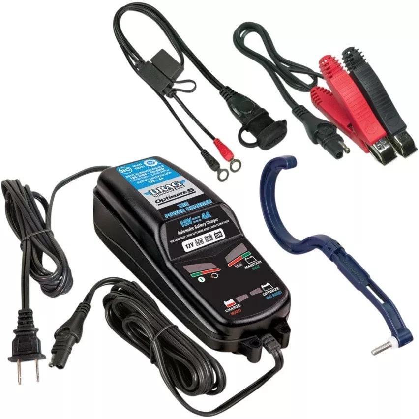 Drag Specialties Optimate Power Charger 12V 4A Deep Cycle AGM Motorcycle Battery