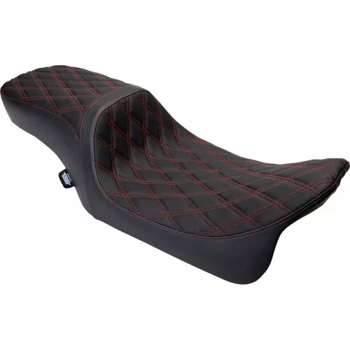 Drag Specialties Performance Predator 2-Up Diamond Seat for 2008-2023 Harley Touring - Silver