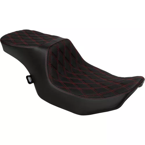 Drag Specialties Predator 2-Up Seat for 2024 Harley Touring* - Red Double Diamond