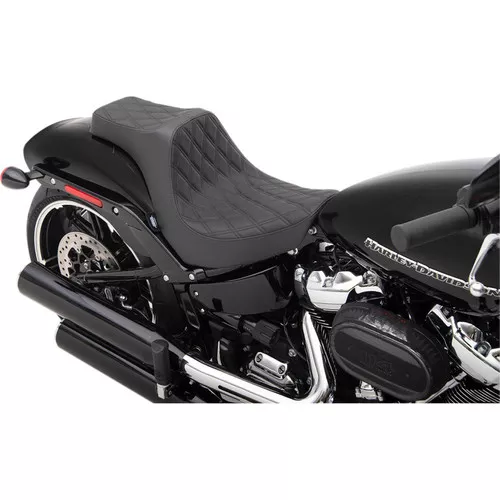 Drag Specialties Predator III Seat for 2018-2024 Harley Softail Breakout – Double Diamond Black