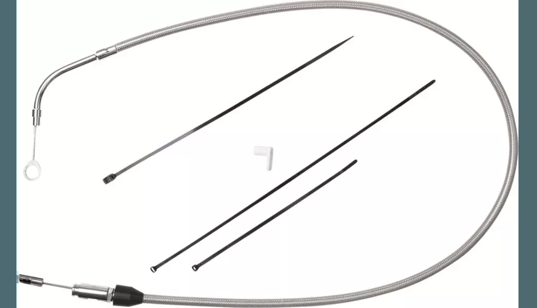 Drag Specialties Quick Connect Braided Upper Clutch Cable for '21-22 Harley Davidson FLHX/FLHT Stock Length (Choose Finish)
