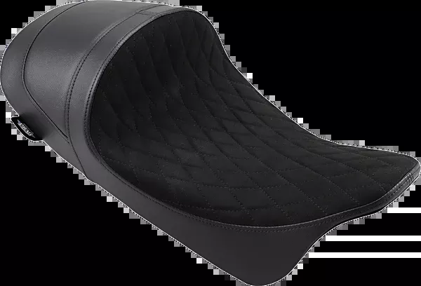 Drag Specialties Seats Forward Low Solo Seat - Diamond - Faux Suede - FL '08-'23