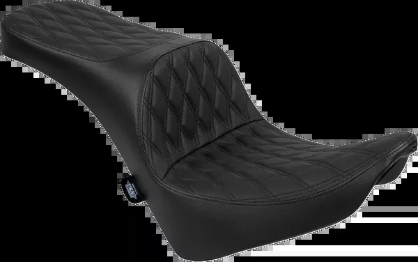 Drag Specialties Seats Freedom Seat – Vinyl – Double Diamond Black Stitch – FL/FX ’18-’25