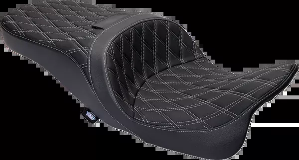 Drag Specialties Seats Freedom Seat - Vinyl - Double Diamond Silver Stitch - FLH '09-'23
