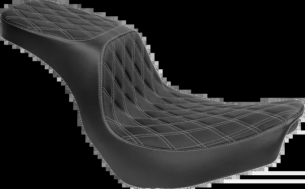 Drag Specialties Seats Predator 2-Up Seat – Vinyl – Double Diamond – Silver Stitching – FLSB/FXLRS ’18-’24