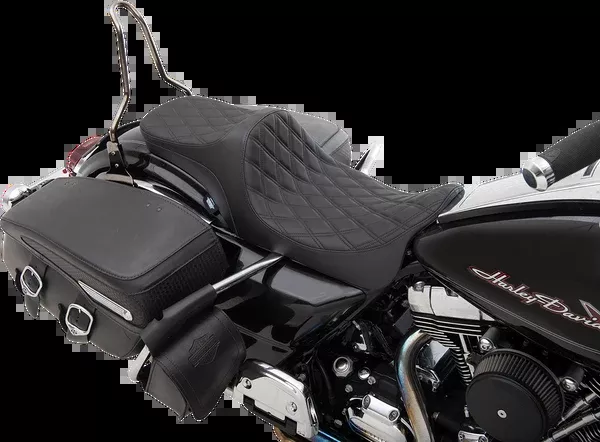 Drag Specialties Seats Predator III 2-Up Seat - Double Diamond - Black Thread - FL '08-'23