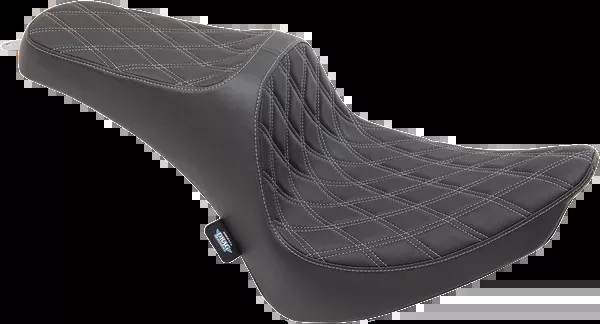 Drag Specialties Seats Predator III Seat - Double Diamond - Silver Stitching - FX/FL '00-'17