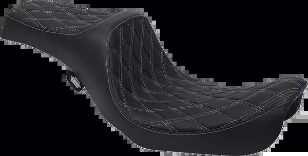Drag Specialties Seats Predator III Seat - Double Diamond - Silver Stitching - FXD/FLD '06-'17