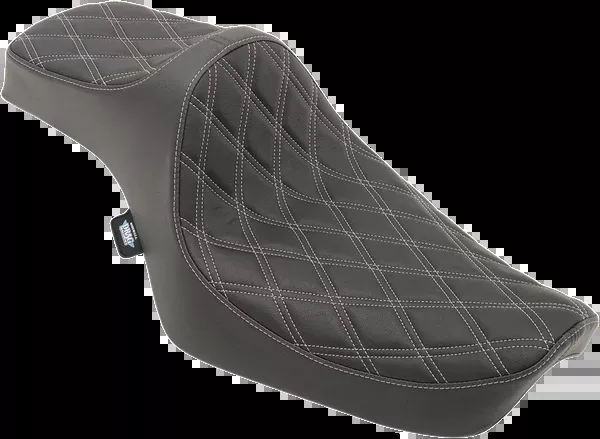 Drag Specialties Seats Predator III Seat – Double Diamond – Silver Stitching – XL ’82-’03