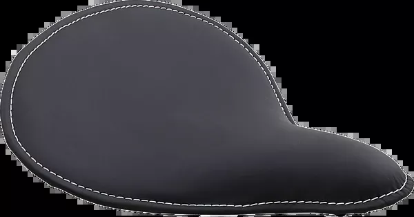 Drag Specialties Seats Spring Solo Seat - Large - Low-Profile - Black W/ White Perimeter Stitch