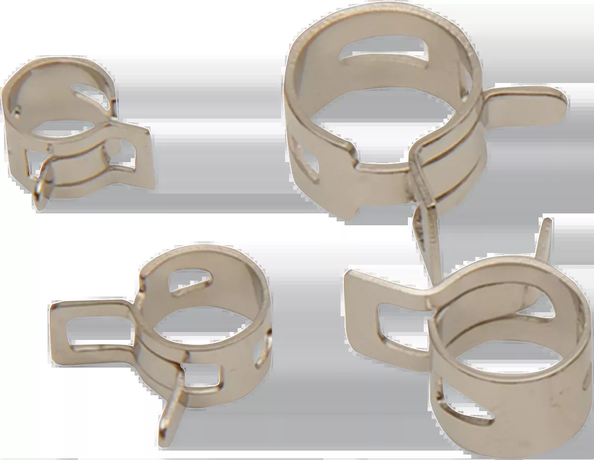 Drag Specialties Silver 20 Pack SAE Multi Functional Spring Hose Clamps Harley