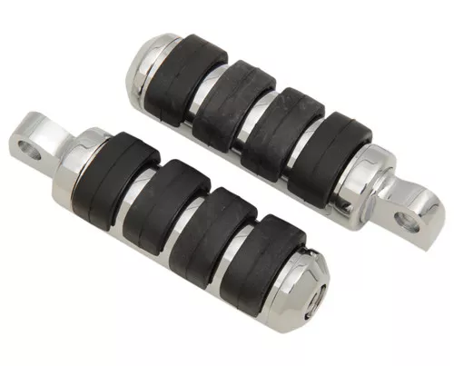 Drag Specialties Soft-Ride Footpegs - Male - Small - Chrome/Black (DS-253505)