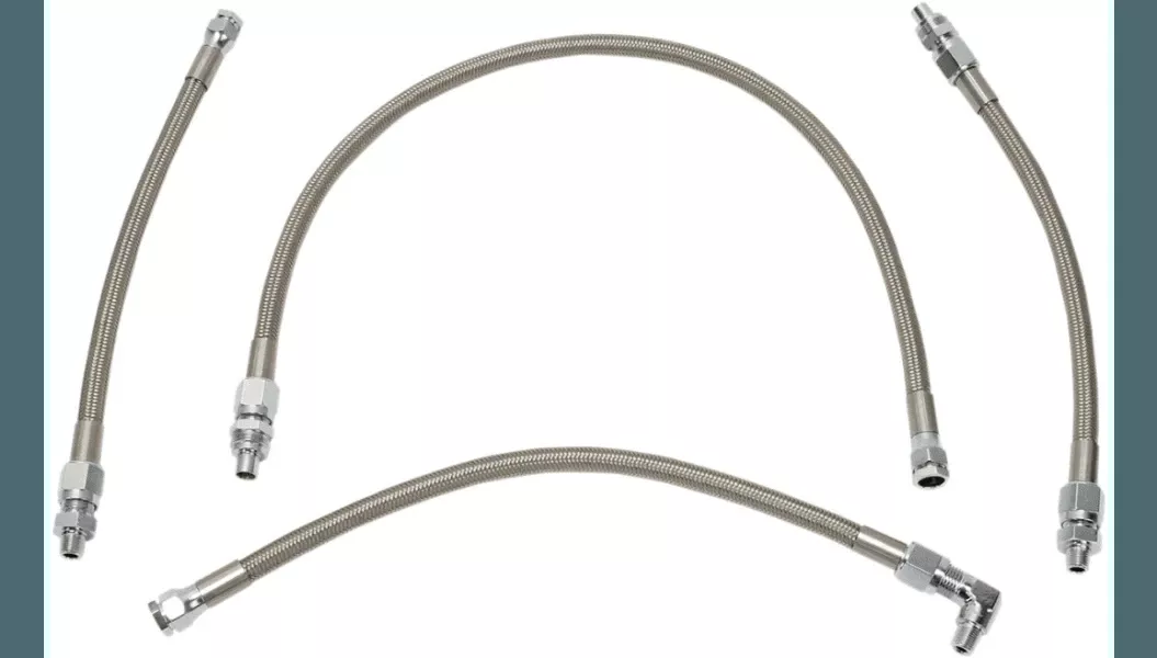 Drag Specialties Stainless Steel Braided Oil Line Kit for ’92-99 Harley Davidson Softail Models