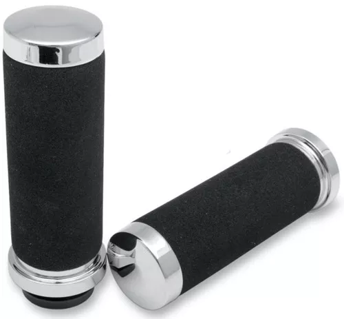 Drag Specialties Sundance Throttle by Wire Chrome/Black Grips (0630-0591)