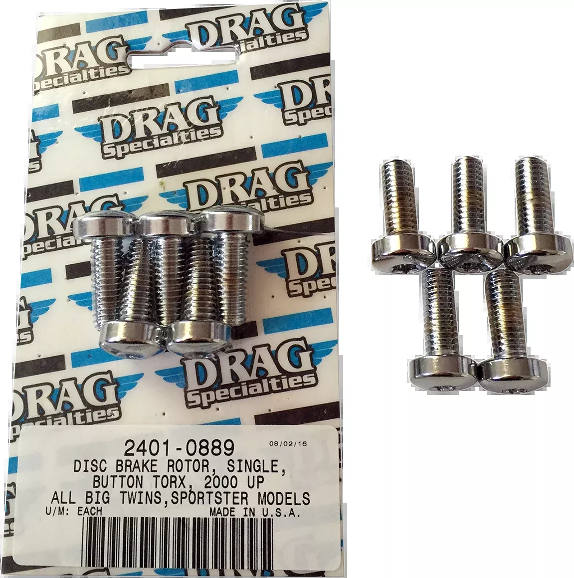 Drag Specialties Torx Front Rotor Bolts for 1986-2021 Harley Touring Softail