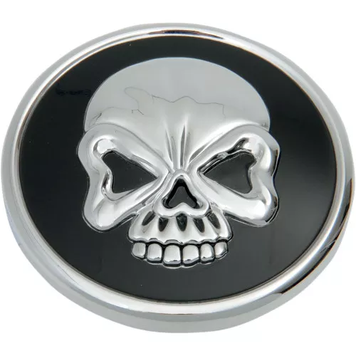 Drag Specialties Vented Skull Gas Cap for 1984-1996 Harley – Chrome/Black
