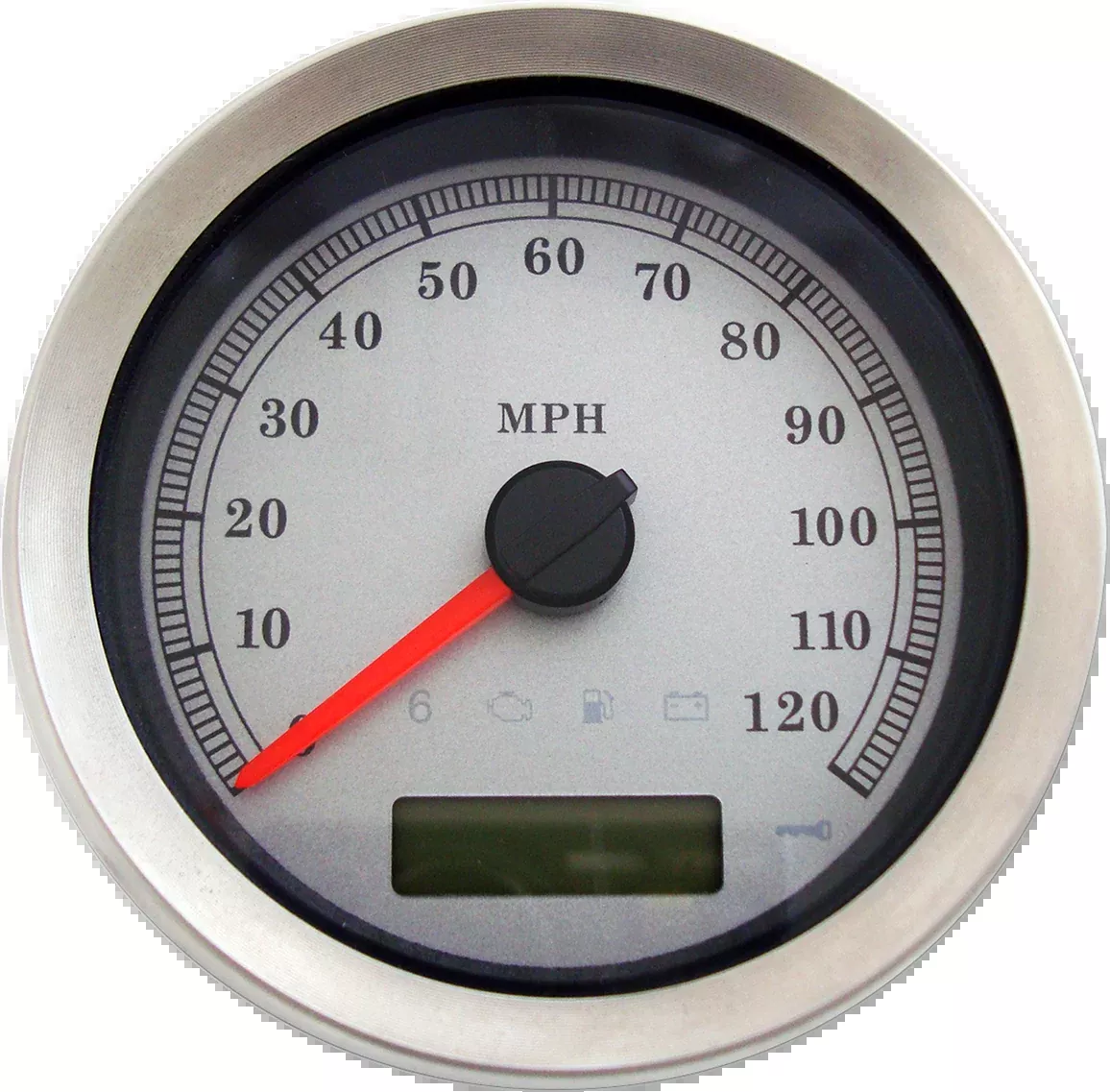 Drag Specialties White 4″ Electronic Speedo for 04-13 Harley Touring Softail XL